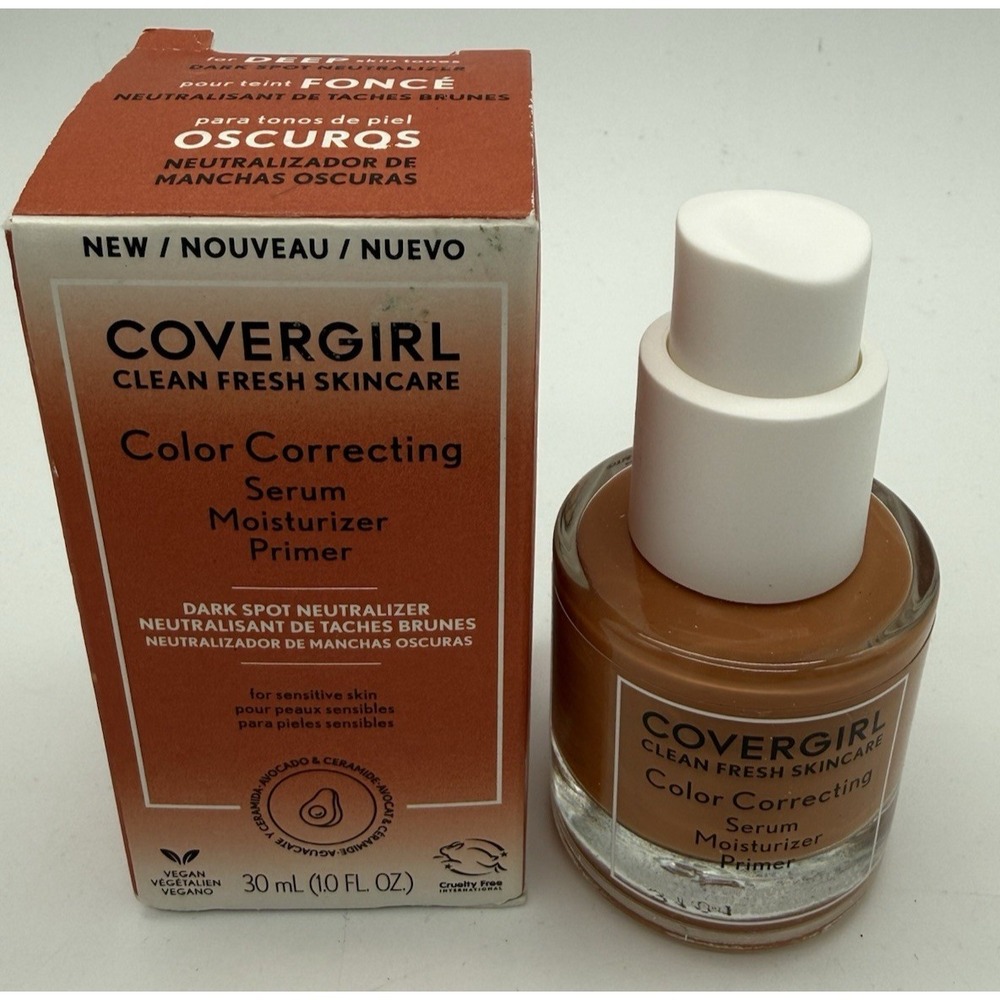 COVERGIRL Clean Fresh Primer, Color‎ Correcting Serum and Moisturizer, Deep